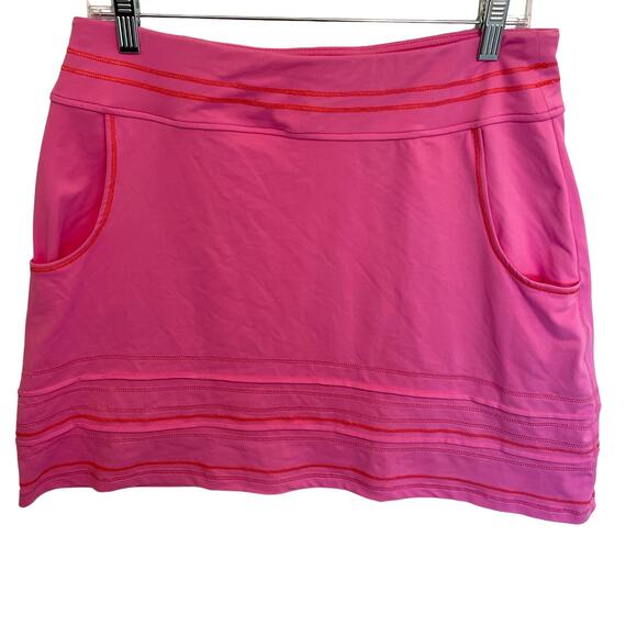 Title Nine Pink Tennis Skirt Womens Size Medium Pull on Tiered Golf Barbiecore - Picture 1 of 9